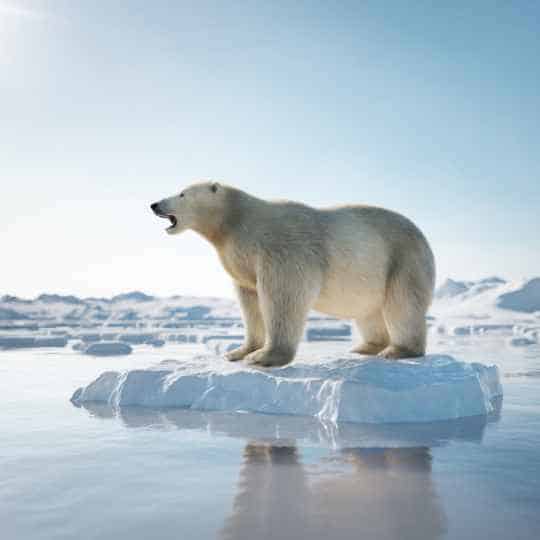 fonte de la banquise à cause du Réchauffement climatique : impact sur les ours polaires